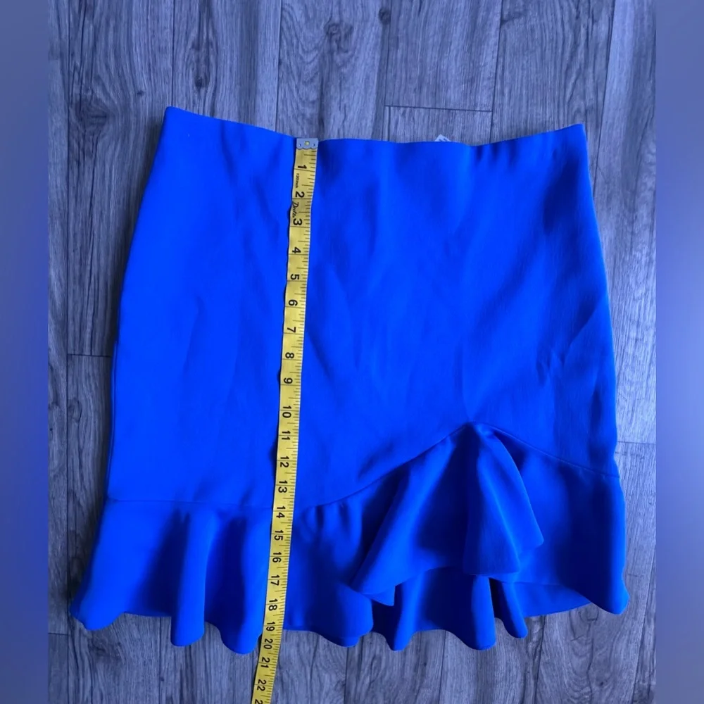 Mini Alice + Olivia Royal Blue Skirt with Asymmetrical Ruffle -‎ Size 10.